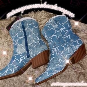 Cute y2k denim star cowboy boots